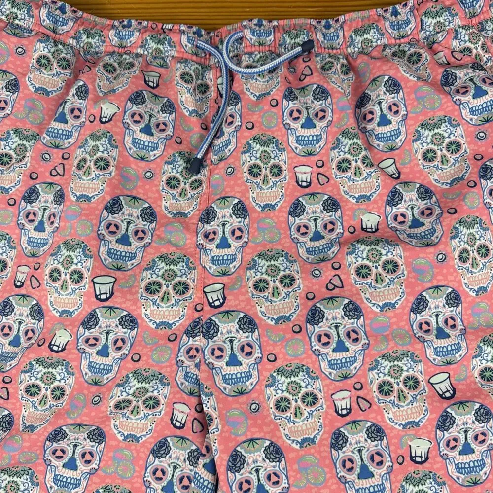 Peter Millar Seaside Swim Trunks Mens XXL Skulls Board Shorts